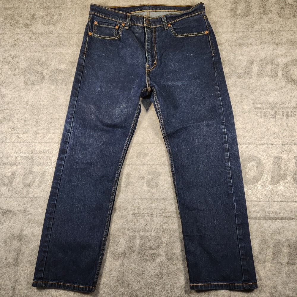 Levi 505 Jeans Men's 35x26.5 Regular Stretch Blue Denim Straight